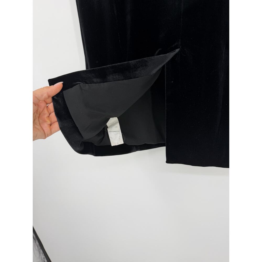 House of CB Black Velvet Midi Pencil Skirt S Bodycon High Waist Holiday Party - Picture 7 of 16